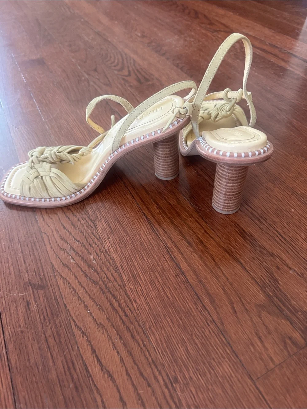 Ulla Johnson Light Beige Braided Slingback Heels